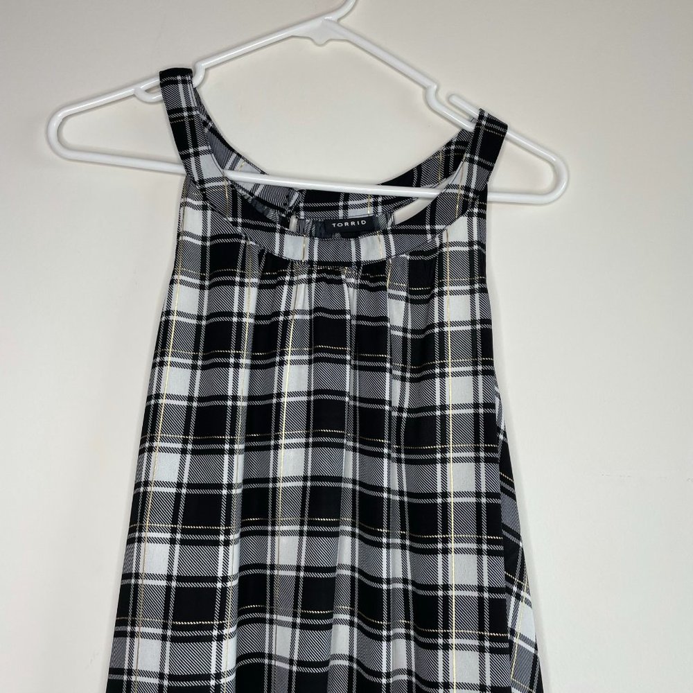 Torrid Metallic Plaid Georgette Hi Lo Tank - Picture 6 of 7